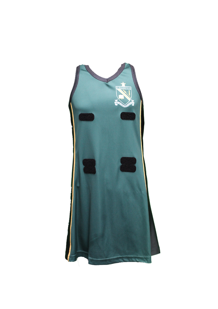 St Matthew's Collegiate Netball Dress Forest/Gold/Black